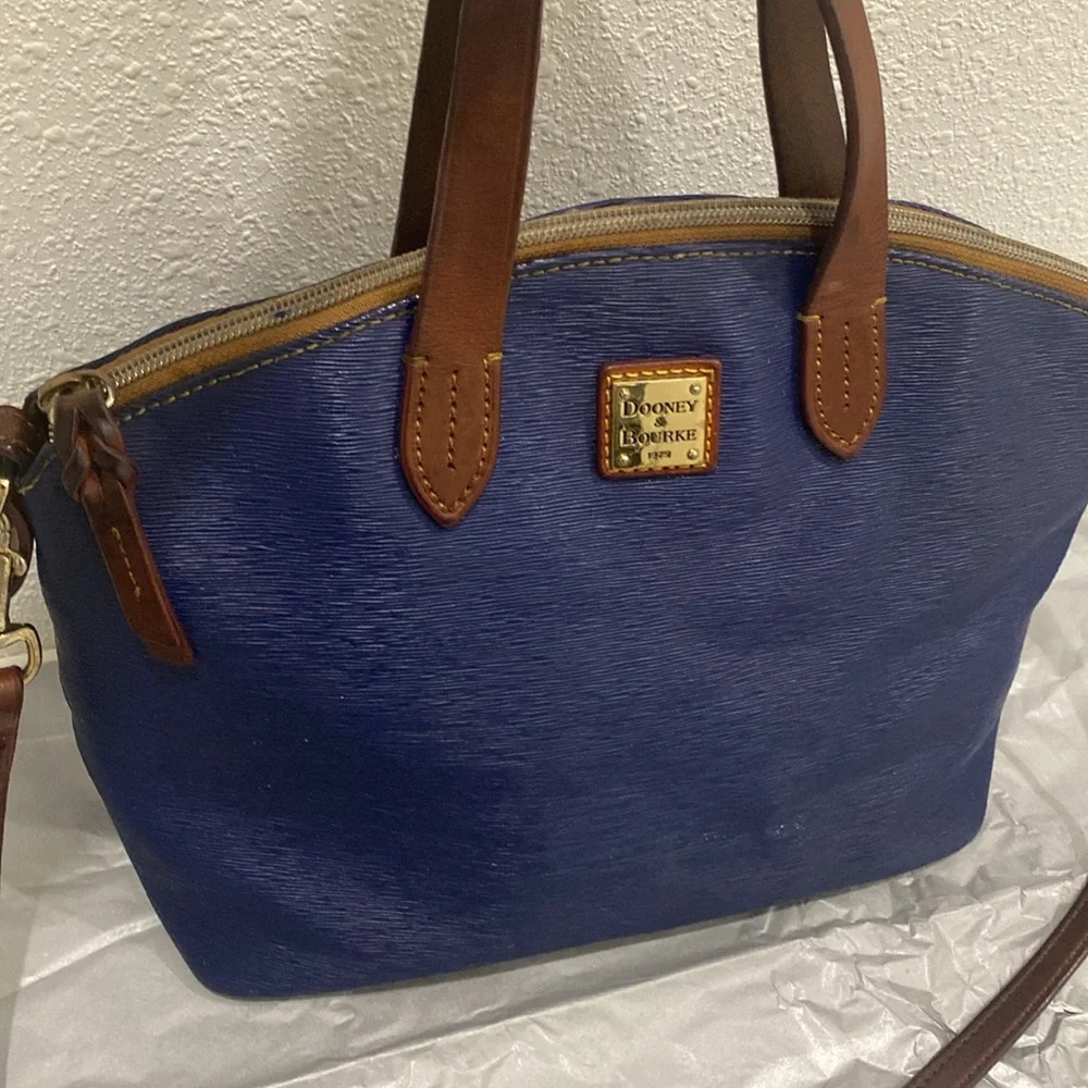 Dooney & Bourke Eva Cork Satchel Shoulder/ Handbag Bag in Navy - Picture 7 of 17